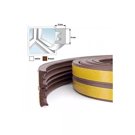 ISOFIX Szigetelő E Profil 150Fm Barna Öntap. 48-4 Br. 9*4