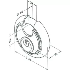ELZETT Lakat Kerek Discos 70 mm Bs-970-H-Ni-2K