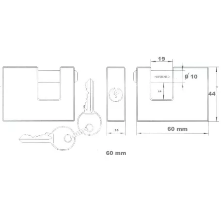 TRI-RHOMB Lakat Egyenes Kengy. Réz 60 mm 3K. Bx960, 52-7