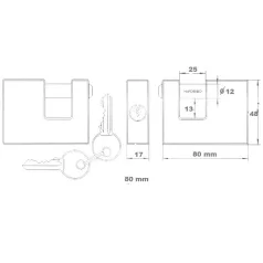 TRI-RHOMB Lakat Egyenes Kengy. Réz 80 mm 3K. Bx980, 52-7