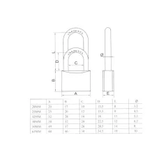 TRI-RHOMB Lakat 50 mm 265 Réz Azonos Zár 265-50