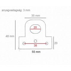 LAKATSZEM EGYENES No.60/PÁR/ 55*45MM E.