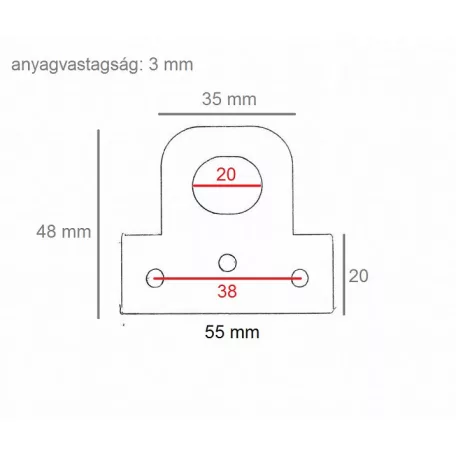 Lakatszem Egyenes No.60/Pár/ 55*45mm E.