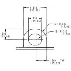 LAKATSZEM HAJLÍTOTT No.60R /PÁR/ 55*30MM E.