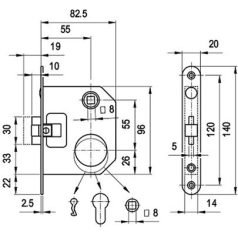 BEVÉSÖ ZÁR LÖVÉR 55BB 1K. ZL.N. IKVA 1391 ELZETT