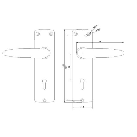 BEVÉSŐ ZÁR +KILINCS GARNITÚRAGRÁCIA 56-2A 910/45/260