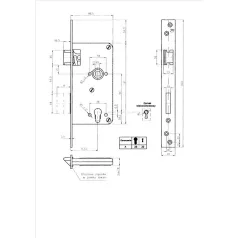 ELZETT Bevéső Zár Kapuzár 63,5/90mm Jobb Xm10300610200