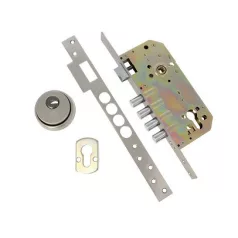   AMIG Cil.Bevéső Zártest 4Pont+Pajzs Szat.Nikk 110 50/85 mm