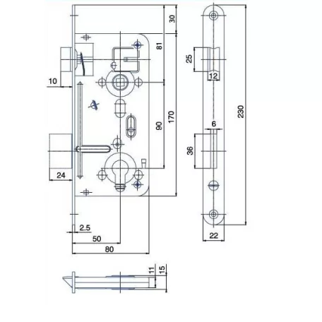 HOBES Cil.Bevéső Zártest 8 cm 50/90 mm Váltós