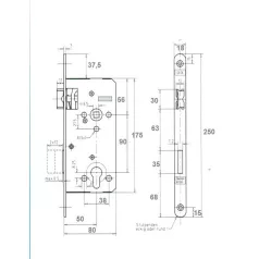 DORMA-KABA Cil.Bev.Zártest 8Cm Váltós 90M  121Wzr50