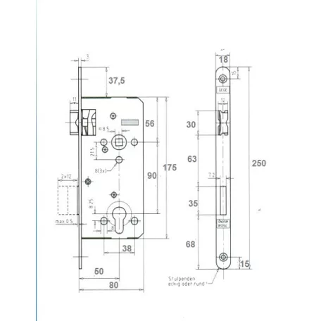 DORMA-KABA Cil.Bev.Zártest 8Cm Váltós 90M  121Wzr50