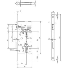 WC ZÁR BEVÉSŐ 8CM/90MM ERGO DORMAKABA 121WCR50