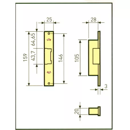 JIS Elektromos Zár Rövid 842-901X Kiak. 12V Ac/Dc R.M.Imp.
