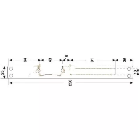 DORCAS Elektromos Zárólemez 25Cm*2,5Cm Horg!!!-Ezh-25-Hg