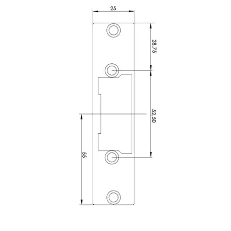 DORCAS Elektromos Zárólemez 16Cm*2,5Cm Szürke-B-X, Jis901G