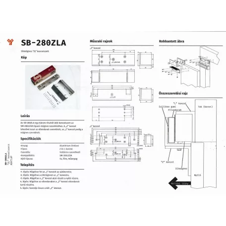 Konzol Sm-280Leda Síkmágneshez  Sb-280Zla