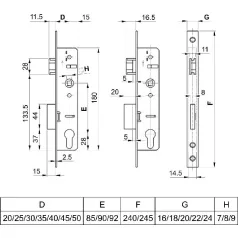 ELZETT Europortálzár 5 cm Elzett 35/85/22/8