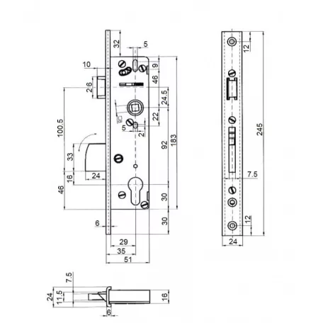 ELZETT Portálzár 35/92/24U Billenőret. Mp Basic Xm1034333