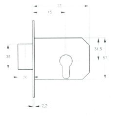 RETESZZÁR BEVÉSÖ CILINDERES ELZETT 777/K