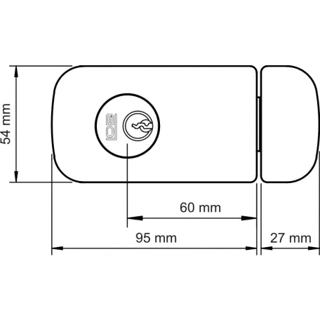LOB Reteszzár Rács.Cil. Kiv-Bel.Kulcs Tb62 Fehér