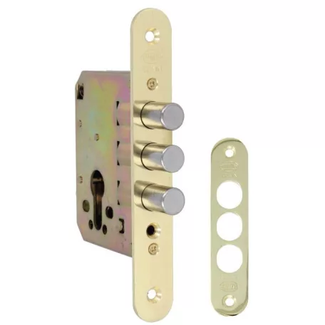 AMIG Reteszzár Bev.Cil.Zárt. 3Csap. Réz Kerek 103-50