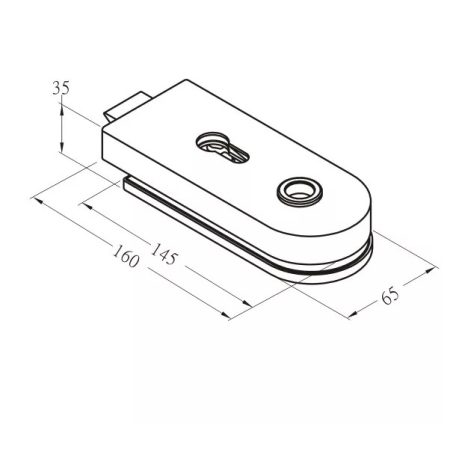 ÜVEGAJTÓZÁR CILINDERES ROZSDAMENTES + VASALATTAL 11.02.102.0 LI.