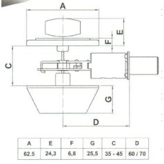 FELSŐ ZÁR GOMB/CIL.RÉZ AMIG 1550