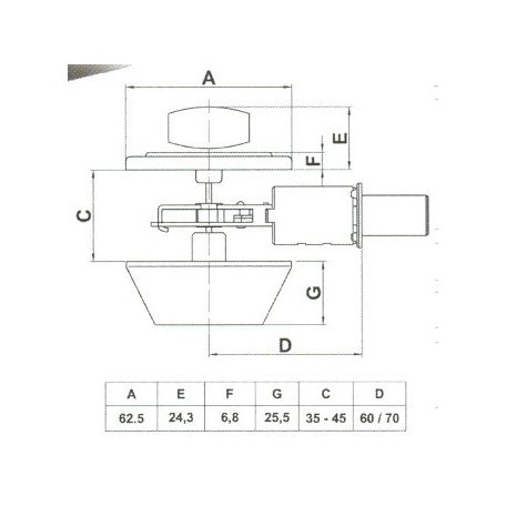 FELSŐ ZÁR GOMB/CIL.RÉZ AMIG 1550