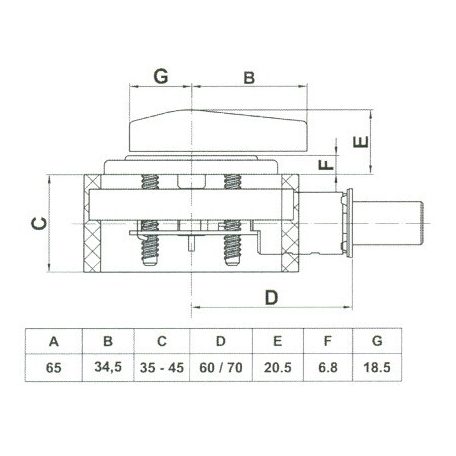 FELSŐ ZÁR GOMB/EGYOLD.RÉZ AMIG 1750