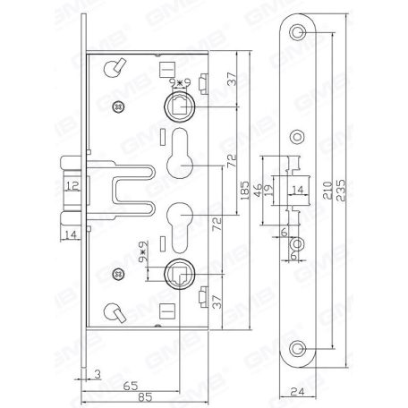 TŰZÁLLÓZÁR DUPLA CIL. 65/72/9MM ANBO 1739,150463