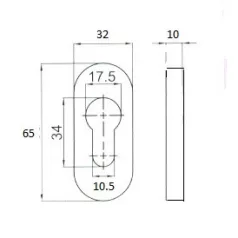   Cilinder Pajzs Ovális Barna 66*32*10mm Kla-0048 /1110929/ Műa.