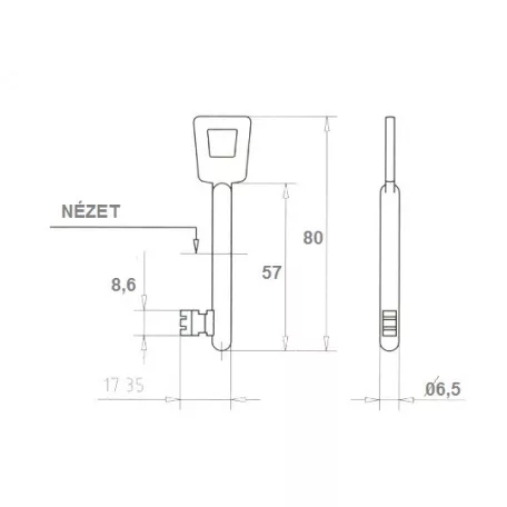 DORMA-KABA Készkulcs Fogazott 121-190Kb Zárh. 240