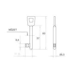 DORMA-KABA Készkulcs Fogazott 121-190Kb Zárh. 360