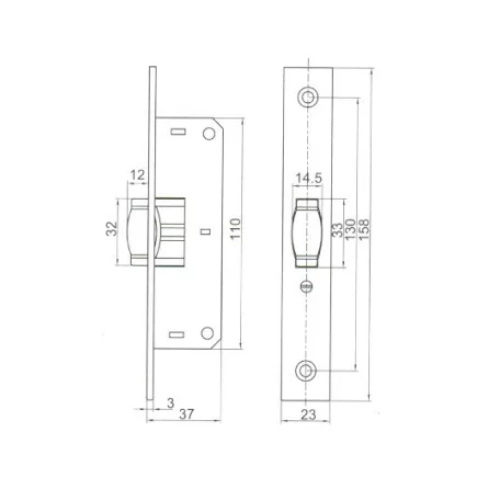 ANBO Ajtócsappantyú Görgős Króm. 160*37 mm 1255B