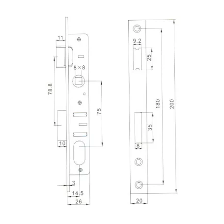 ANBO Portálzár 3 Cm + Ovál Betét 27/27 mm 1203