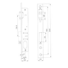 ANBO Portálzár Görgős 3 Cm+Ovál Betét 1204