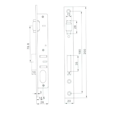 ANBO Portálzár Görgős 3 Cm+Ovál Betét 1204