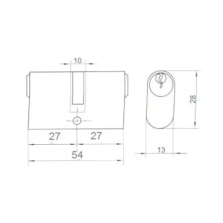 ANBO Hengerzárbetét 54 mm Ovál 27/27.3K Króm 2100S