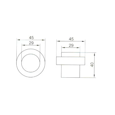 Ajtóütköző Henger 35*40mm R.M. Ds004