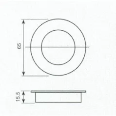 Tolóajtókagyló Kerek Q65*16mm R.M. Fh201