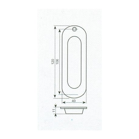 TOLÓAJTÓKAGYLÓ OVÁLIS 120*40MM ROZSDAMENTES FH204