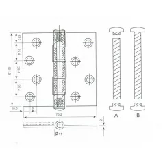 Ajtózsanér 75*75*2 mm R.M. 2 Csap. Sh2003