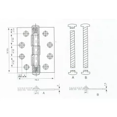 Ajtózsanér 100*75*2 mm R.M. Sima Sh1002
