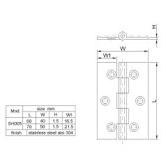 AJTÓZSANÉR 70*50*1.5MM ROZSDAMENTES  SH1002 