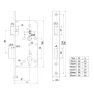 ANBO Bevésőzár Cilinderes 65/72 mm R.M. Univ. Anbo 72E 24 mm Előlap Tűzálló