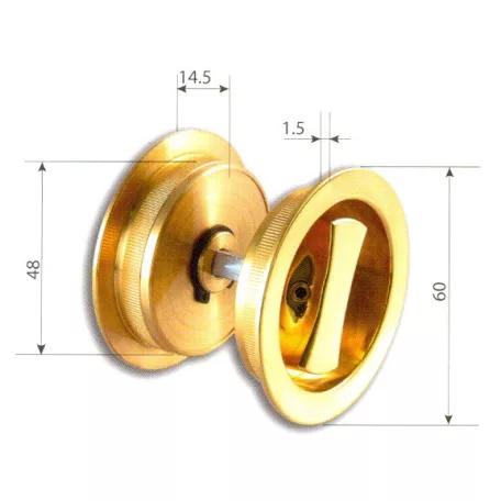 ANBO Tolóajtózár Szett 50 mm Ford.Gombos Réz K48