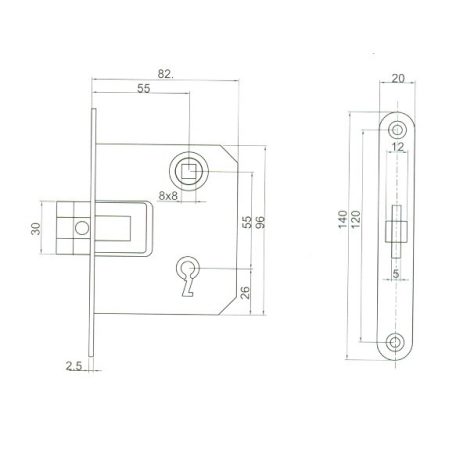 BEVÉSŐZÁR 3371/55 KULCSOS /3671/ ANBO LÖVÉR TIP.