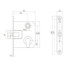 BEVÉSŐZÁR 3372/55 CILINDER./3672/ANBO LÖVÉR TIP.