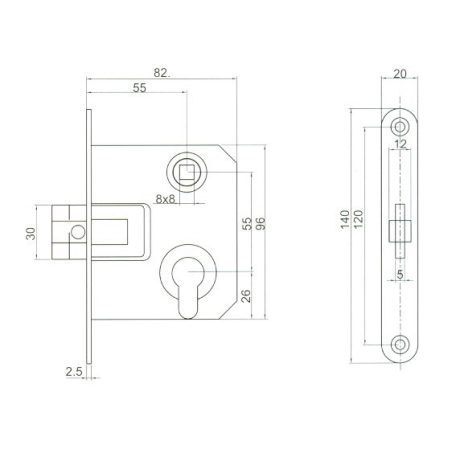 BEVÉSŐZÁR 3372/55 CILINDER./3672/ANBO LÖVÉR TIP.