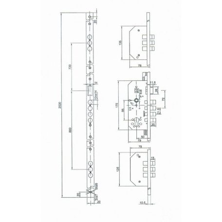 TÖBBPONTOS AJTÓZÁR 50/85/2030MM 10PONTOS 3PLT 3202B